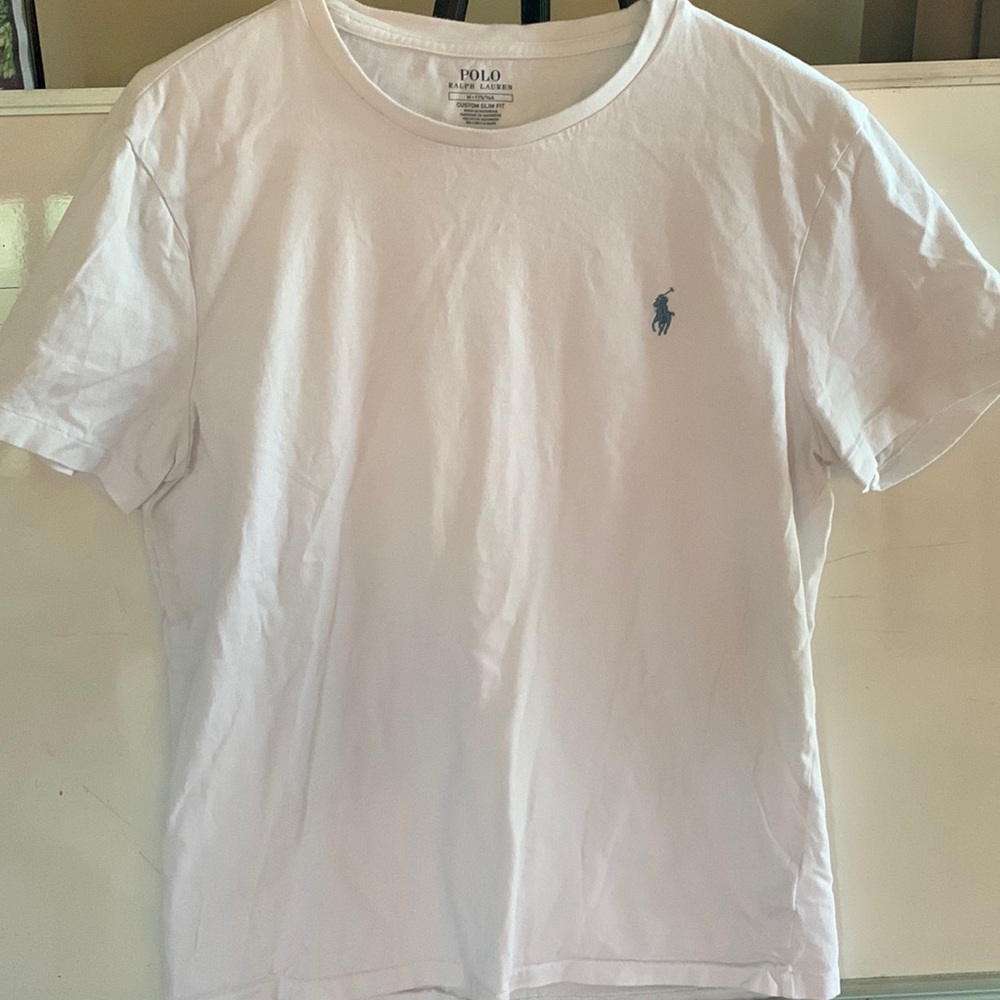 ⭐️BOGO⭐️ Polo Ralph Lauren White Mens Medium Custom Slim Fit T-Shirt